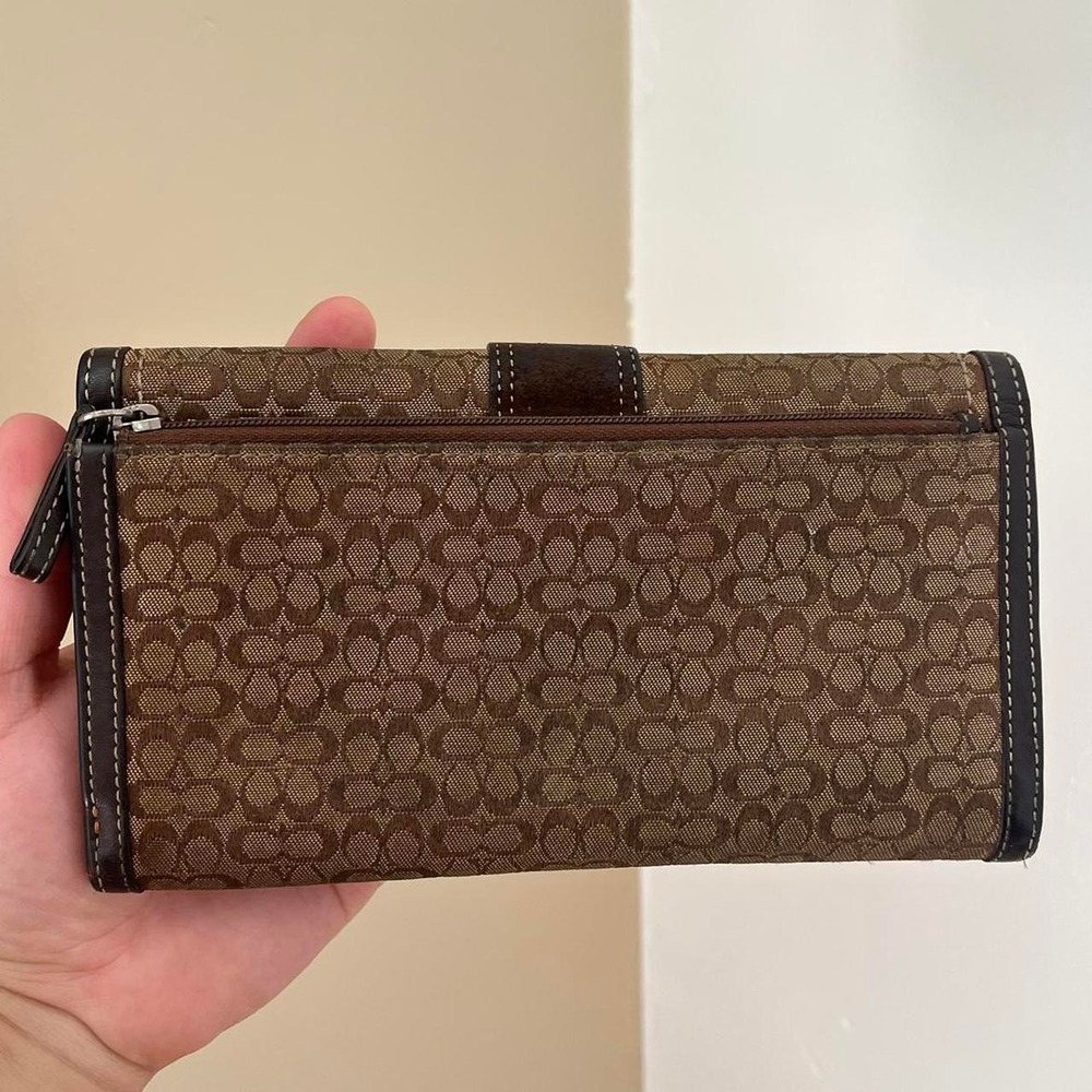 y2k 2000s Rare Coach SoHo Signature C monogram buckle long zip wallet / Clutch - Picture 2 of 3